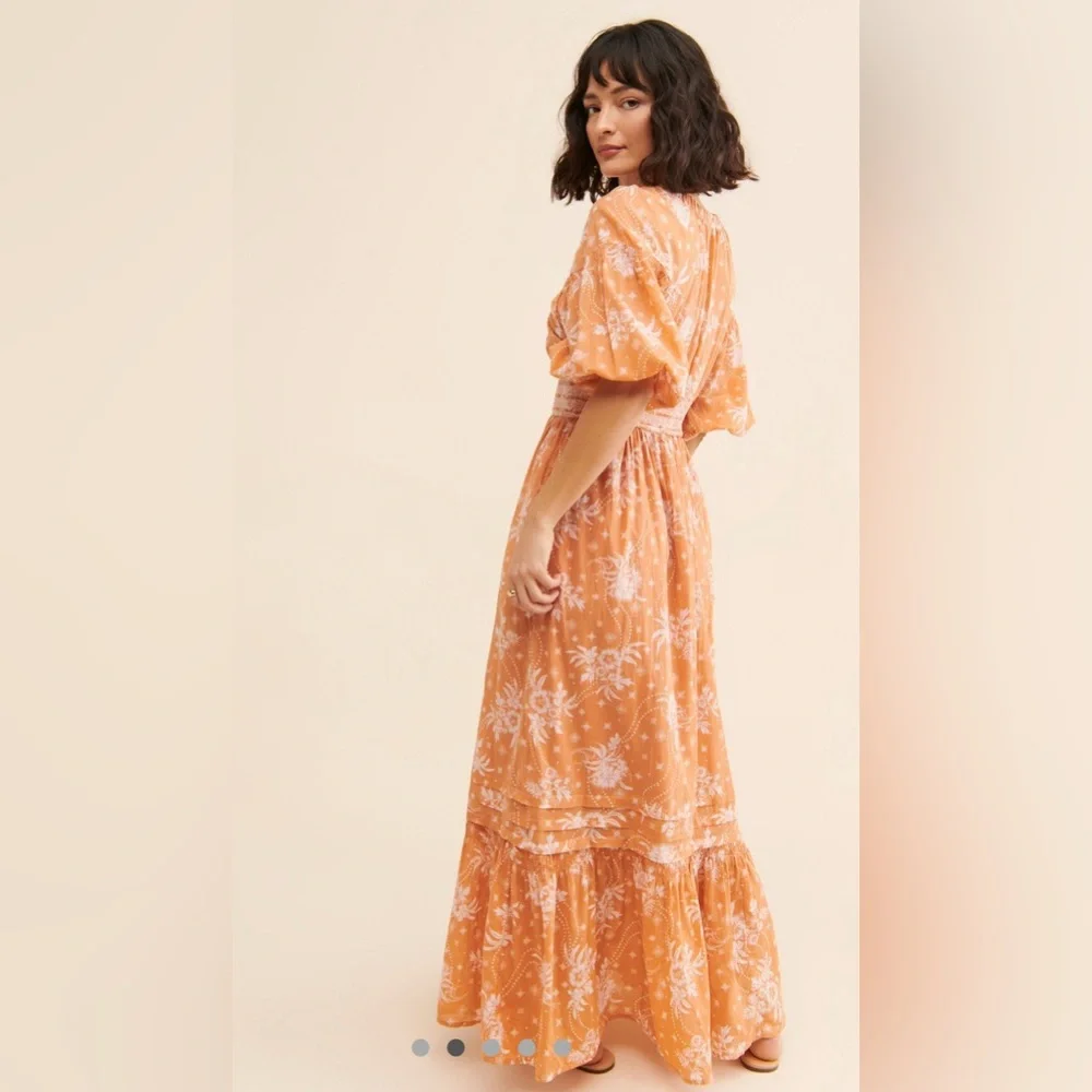 Free People Golden Hour Maxi Dress in Neutral size xl - Picture 2 of 8